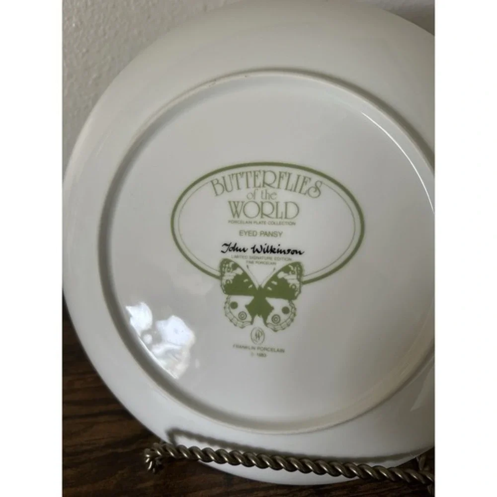 Butterflies Of The‎ World Wilkinson Franklin Porcelain Plate 1983 Eyed Pansy